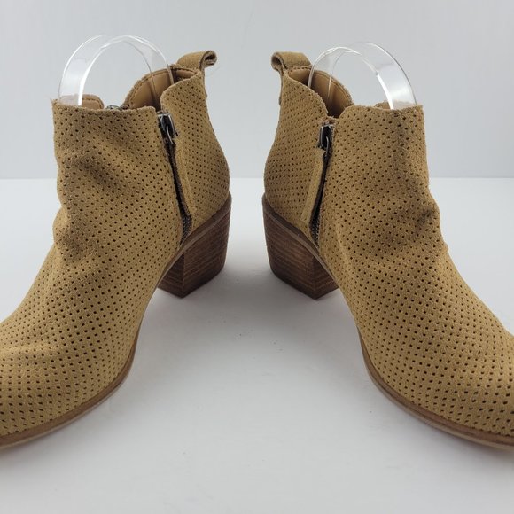 Dolce Vita Sable Camel Suede Leather Ankle Bootie - Picture 5 of 14